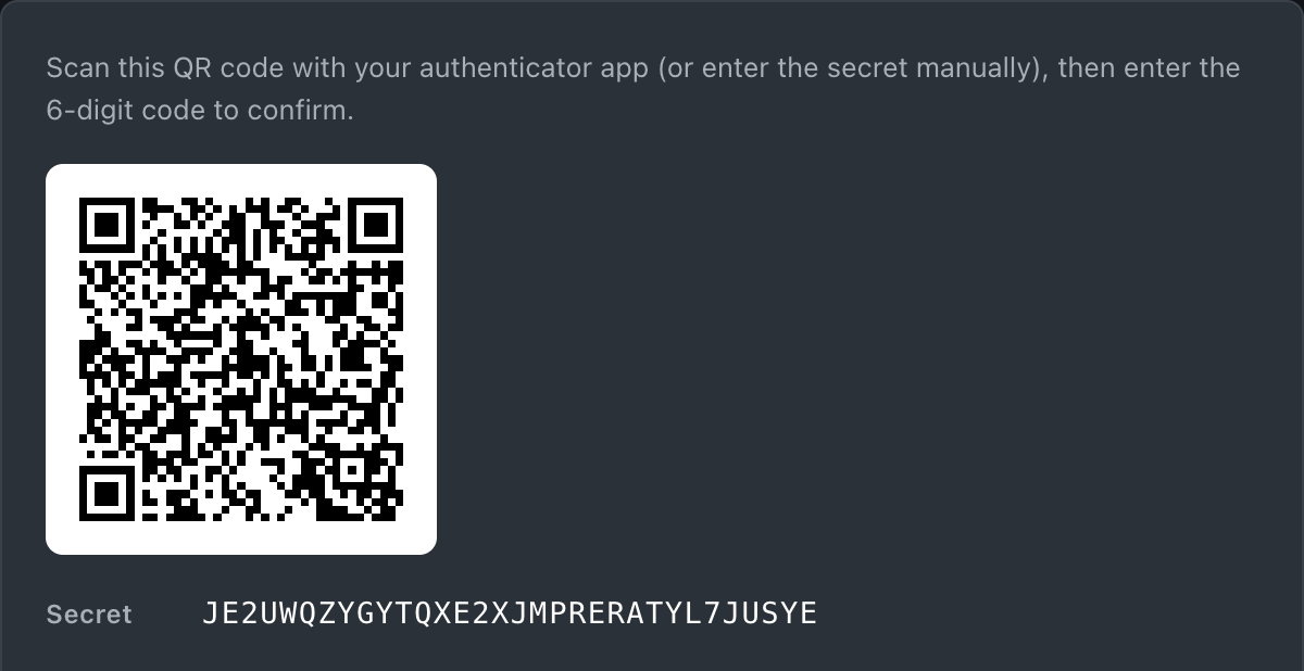 The Canary9 two-factor authentication enrollment screen showing a QR code and a field to enter a verification code.